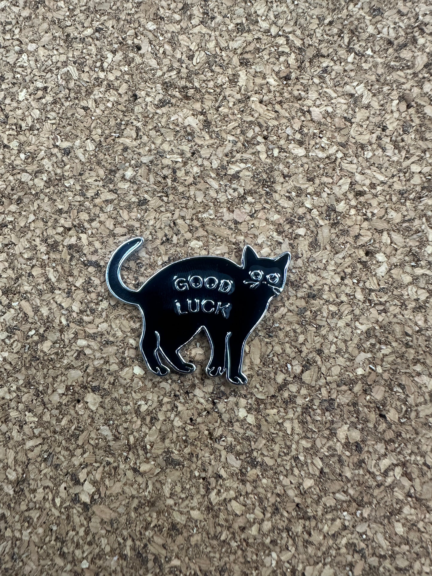 Lucky Black Cat Pin Badge