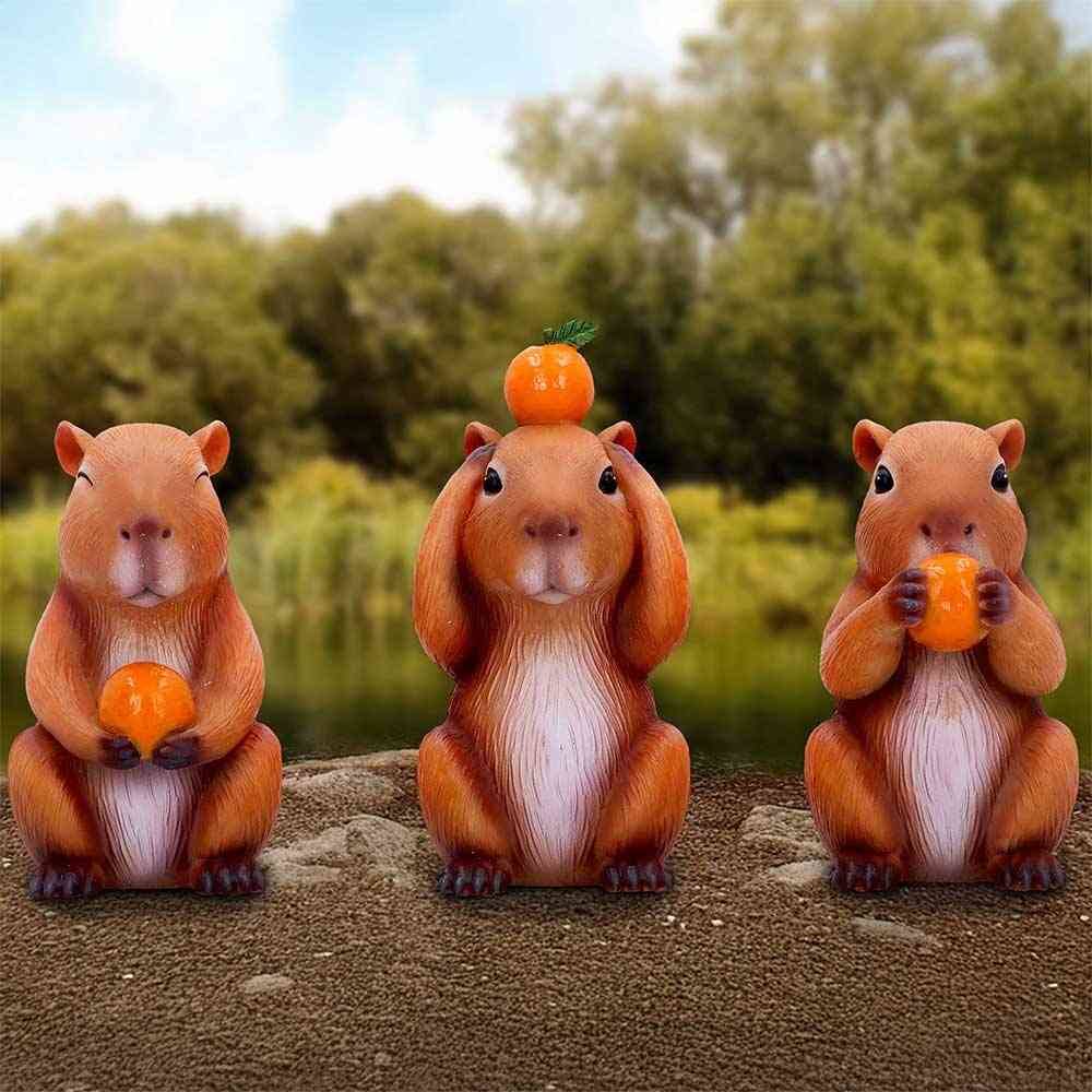 Three Wise Capybara Ornaments