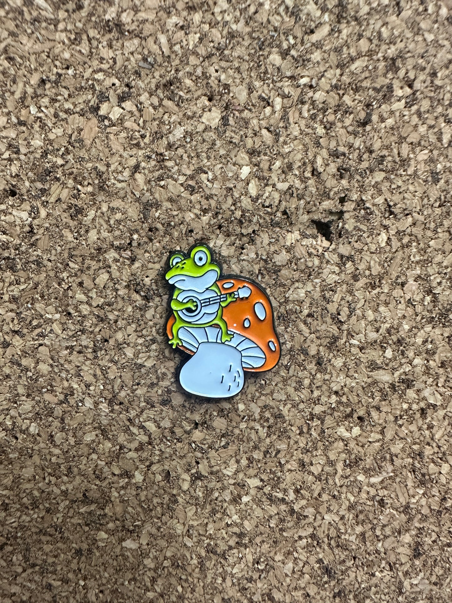 Frog On A Mushroom Pin Badge
