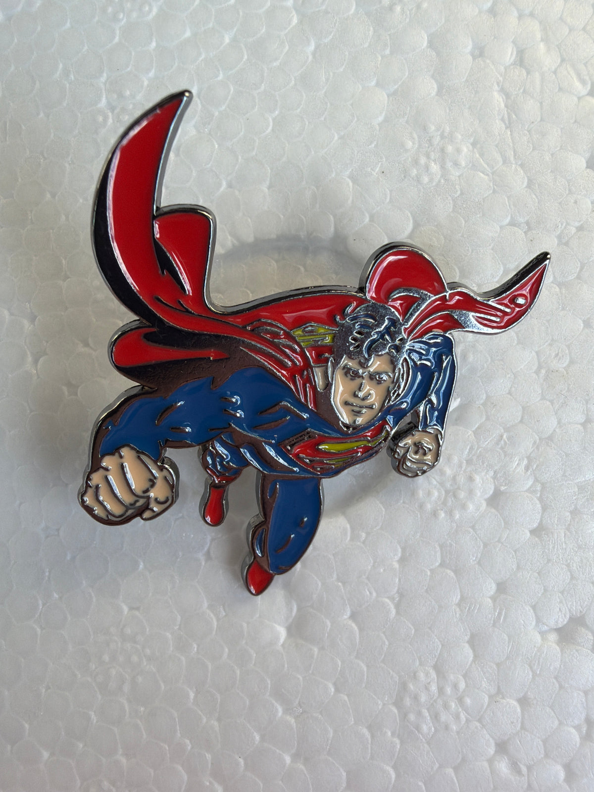 Superman Flying Pin Badge