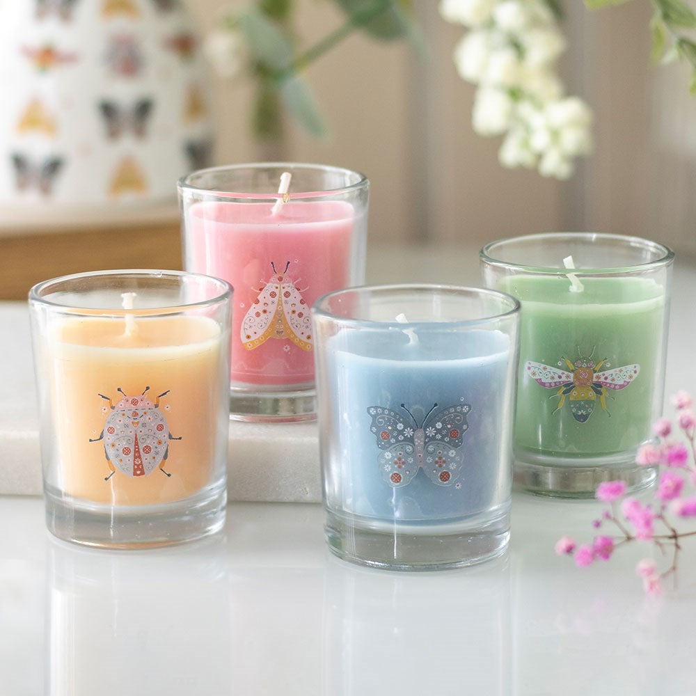 Floral Bug Set of 4 Mandarin & Bergamot Candles