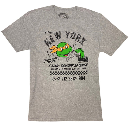 TMNT: New York Slice Graphic Grey T-Shirt