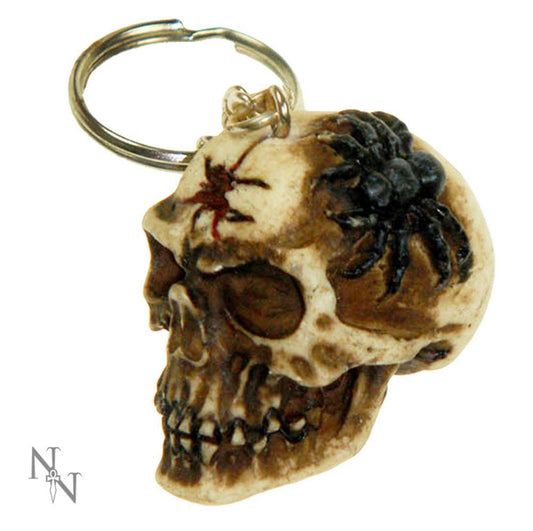 Spider 3cm Skull Keychain