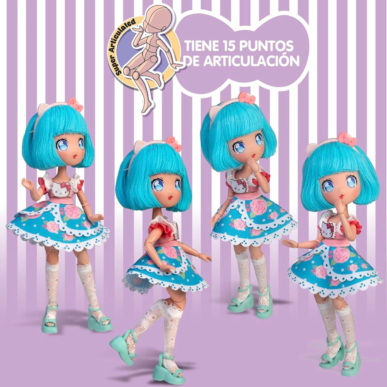 Hello Kitty Pretty Pink Articulated Doll