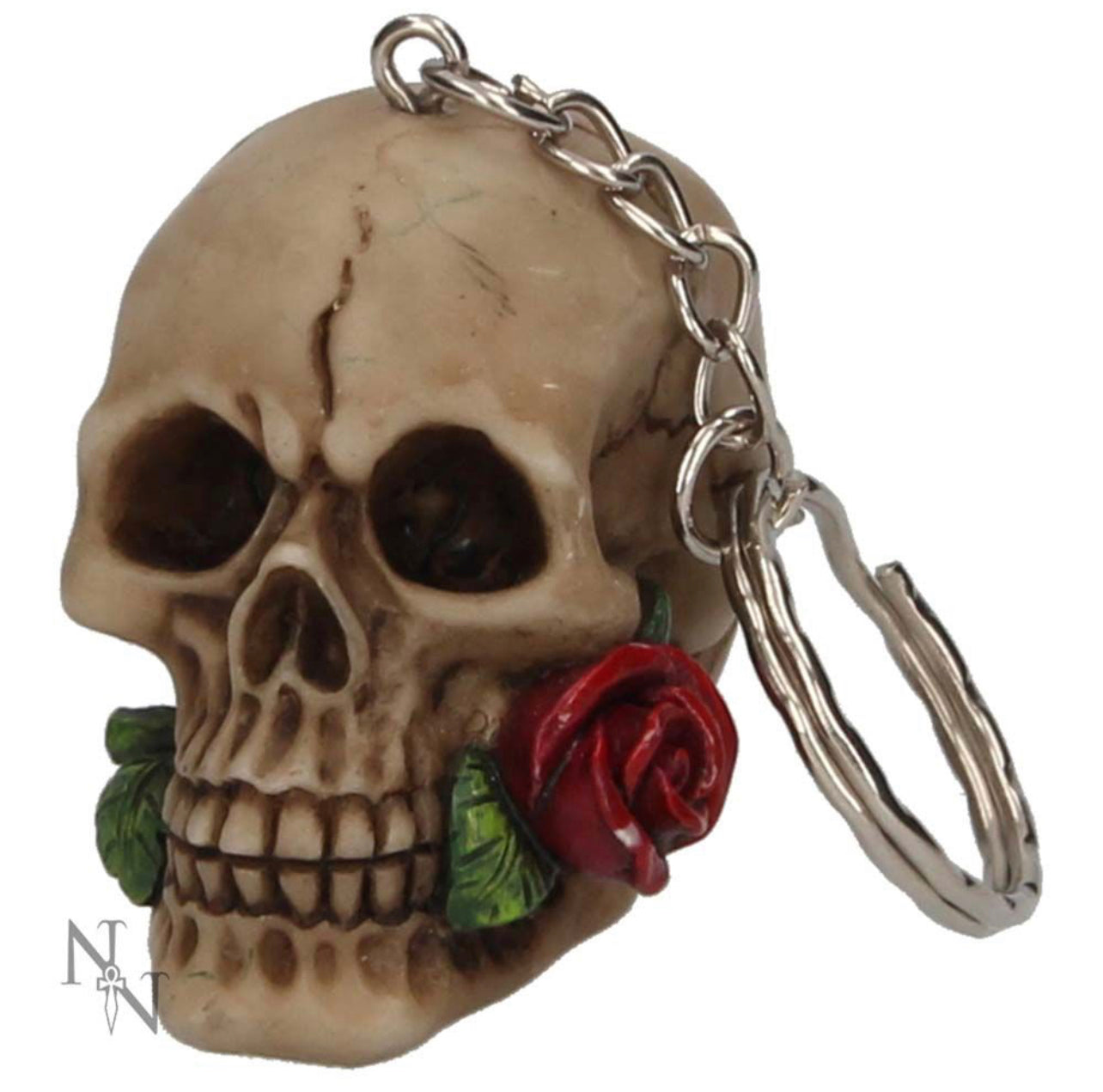 Rose from the Dead 4.6cm Skull Keychain