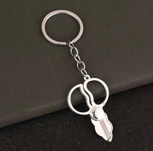 Scissors Metal Keychain