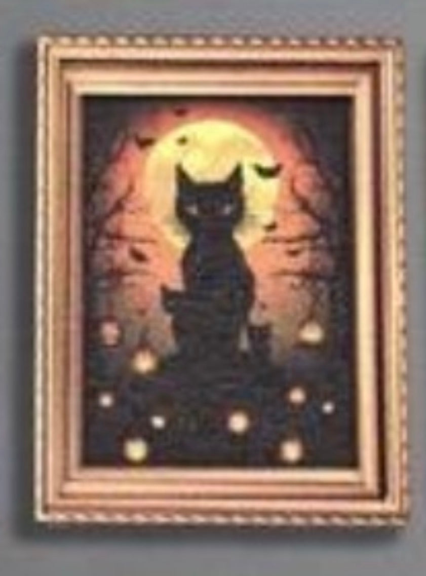 Cats & Pumpkins Framed Mini Print Fridge Magnet