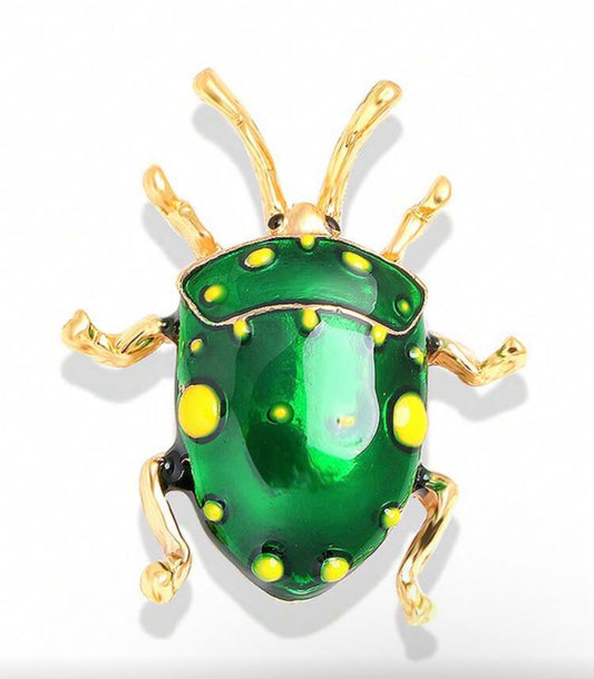 Green Forest Bug Brooch
