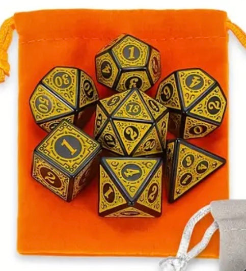 Gothica Yellow 7pc Dice Set