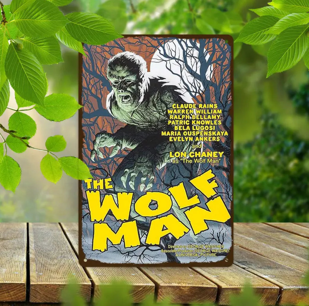 The Wolf Man Metal Sign