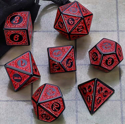 Gothica Red 7pc Dice Set