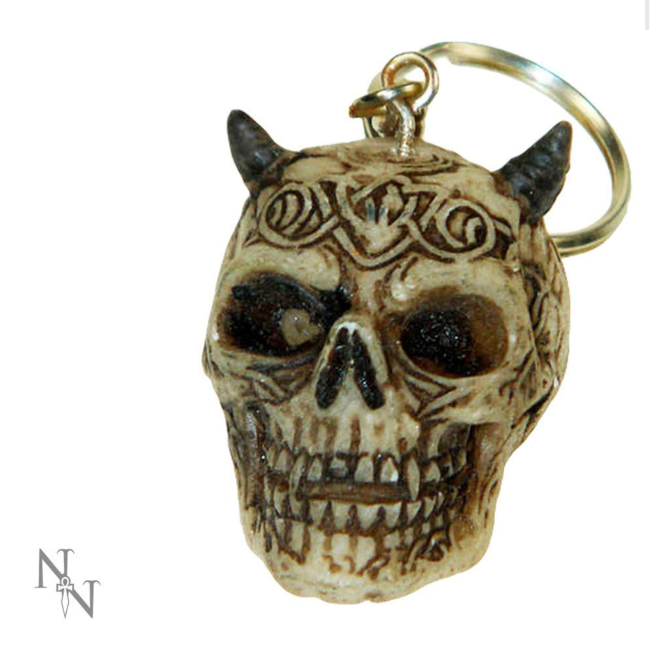 Tribal Demon 3cm Skull Keychain