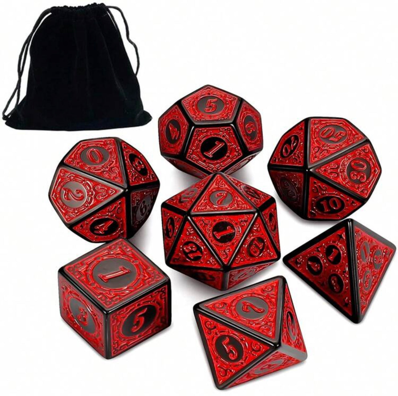 Gothica Red 7pc Dice Set