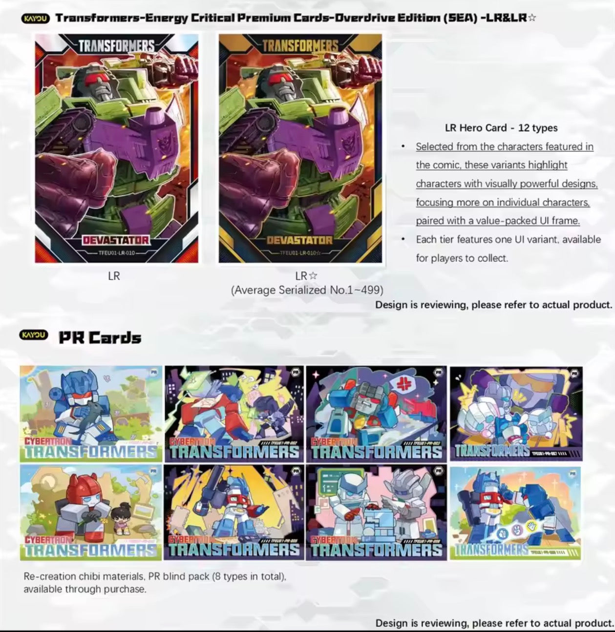 Transformers Energy Critical Premium Cards Overdrive Edition Booster Pack (CN)