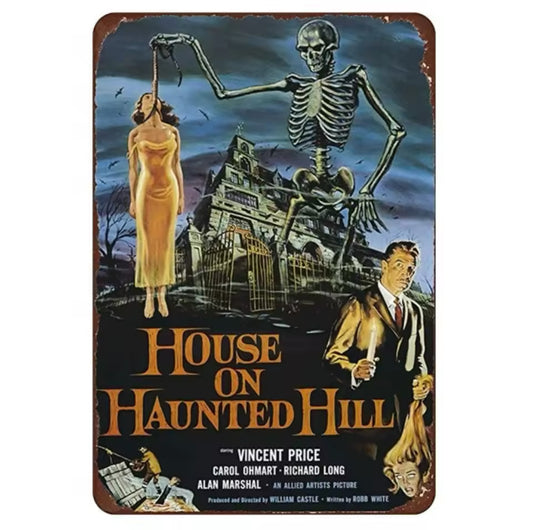 House on Haunted Hill A4 Vintage Tin Sign