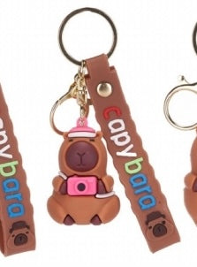 Capybara 3D Keychain with Strap
