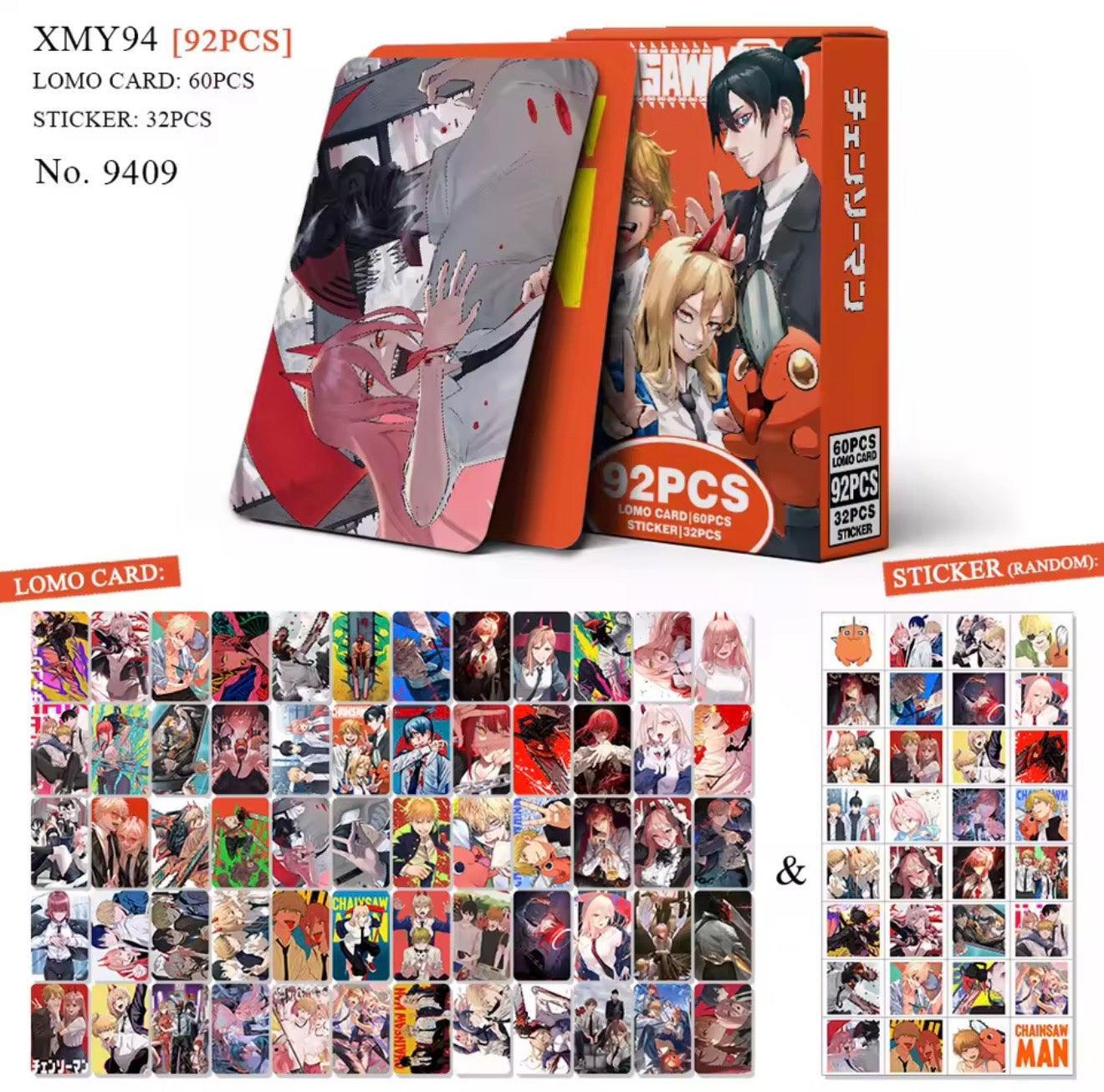 Chainsaw Man Lomo Card & Sticker Pack