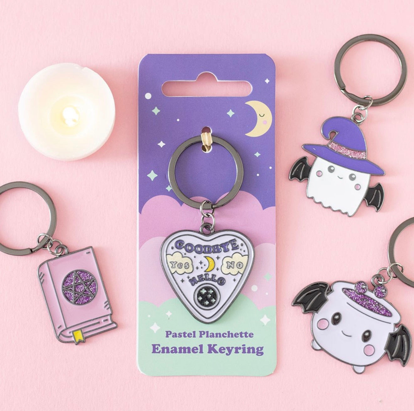Pastel Planchette Enamel Keychain