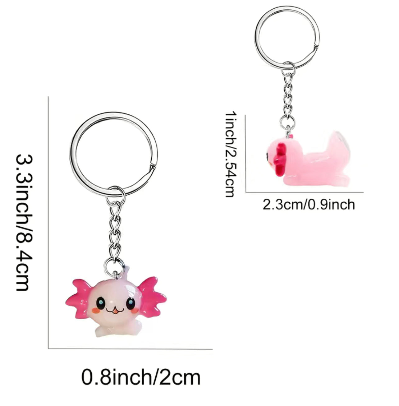 Pink Axolotl Keychain