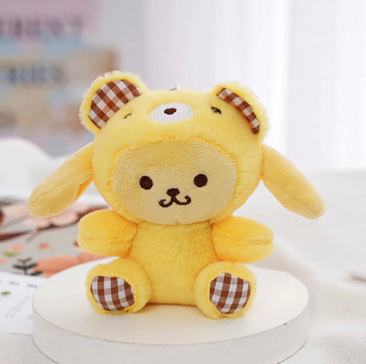 Pompompurin Bear Cosplay Plush Keychain