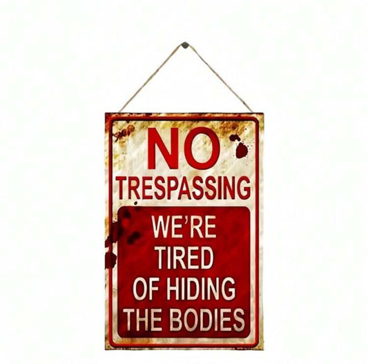 No Trespassing Wood Hanging Sign