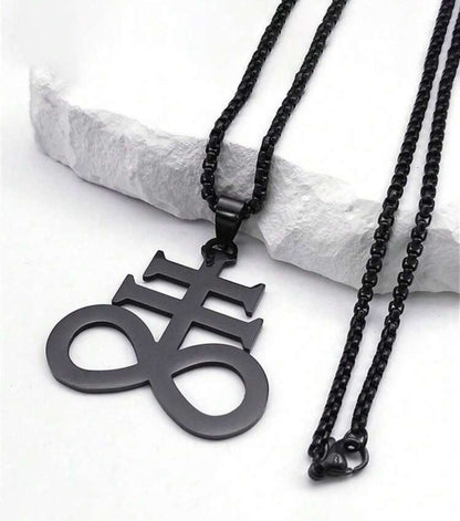 Leviathan Cross Black Stainless Steel Chain