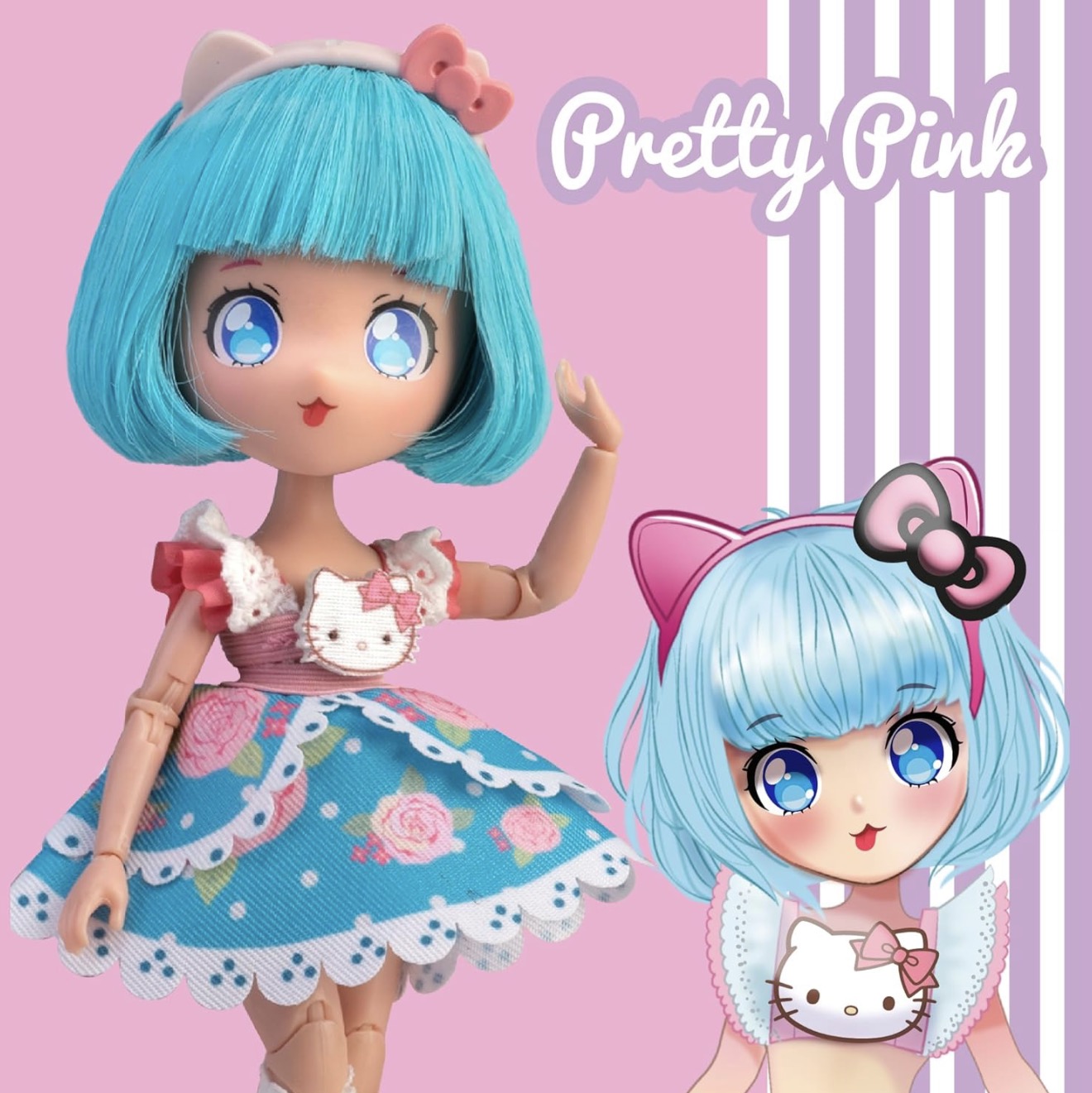 Hello Kitty Pretty Pink Articulated Doll