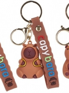 Capybara 3D Keychain with Strap