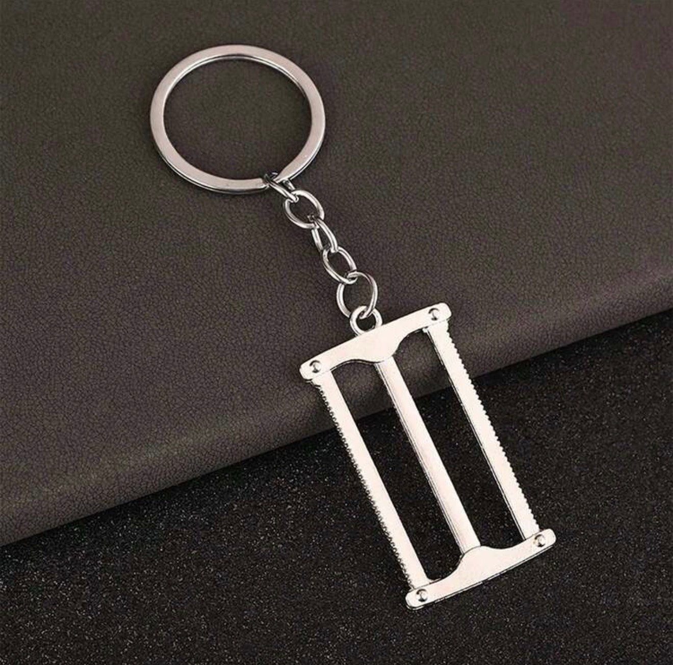 Double Hacksaw Metal Keychain