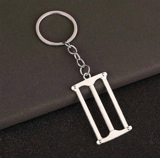 Double Hacksaw Metal Keychain