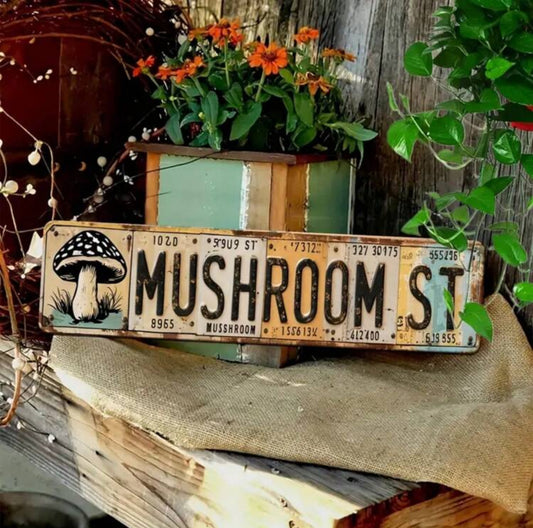 Mushroom Street Tin Sign