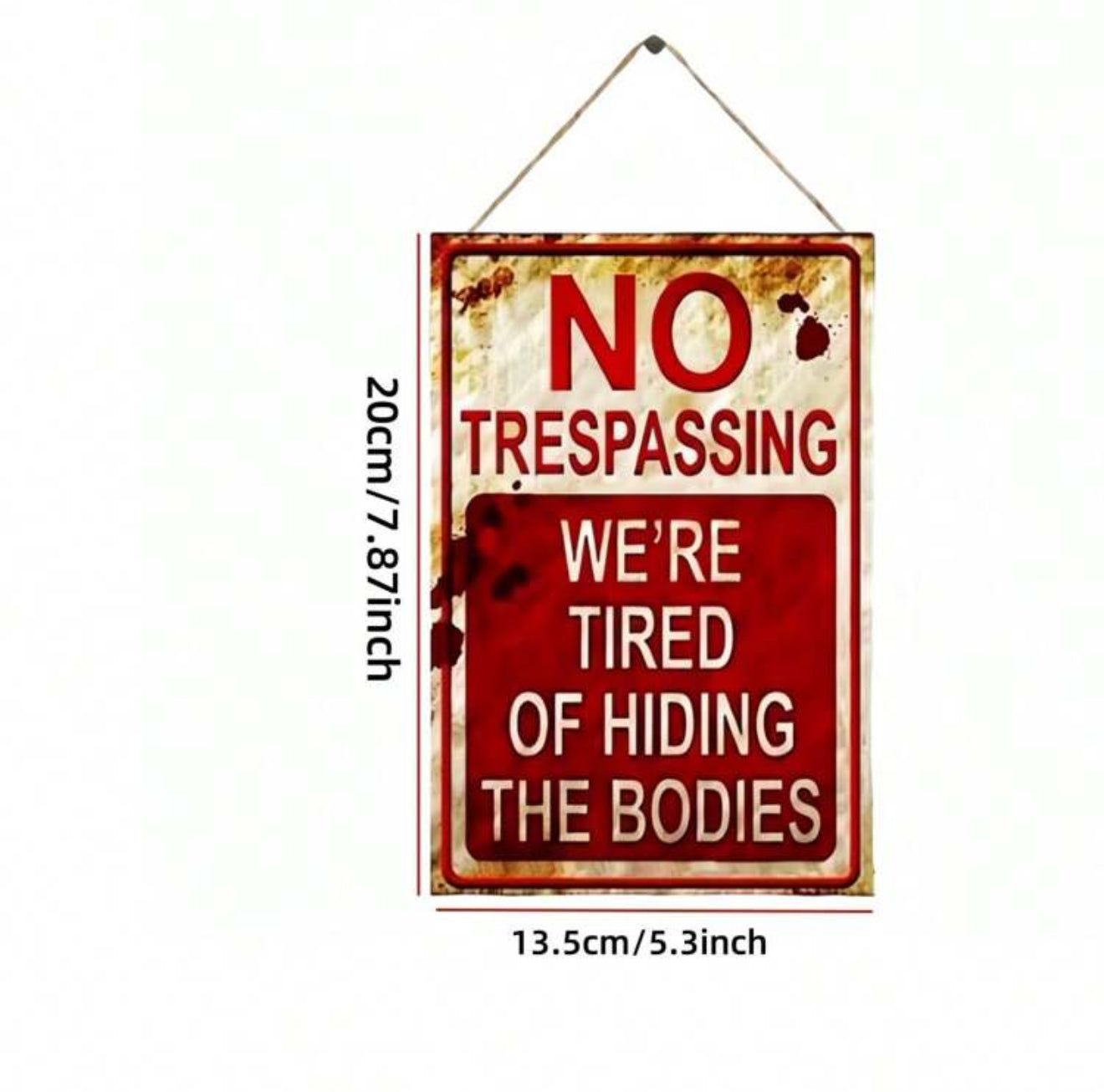 No Trespassing Wood Hanging Sign