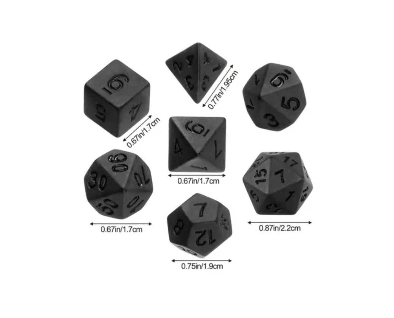 Soot Black 7pc Dice Set