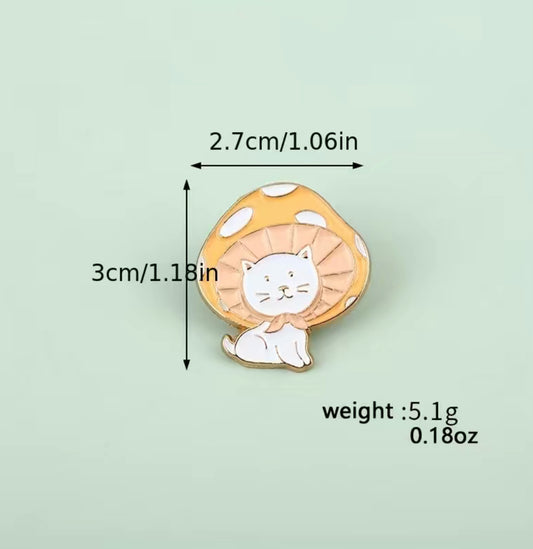 Cat Mushroom Cosplay Pin Badge