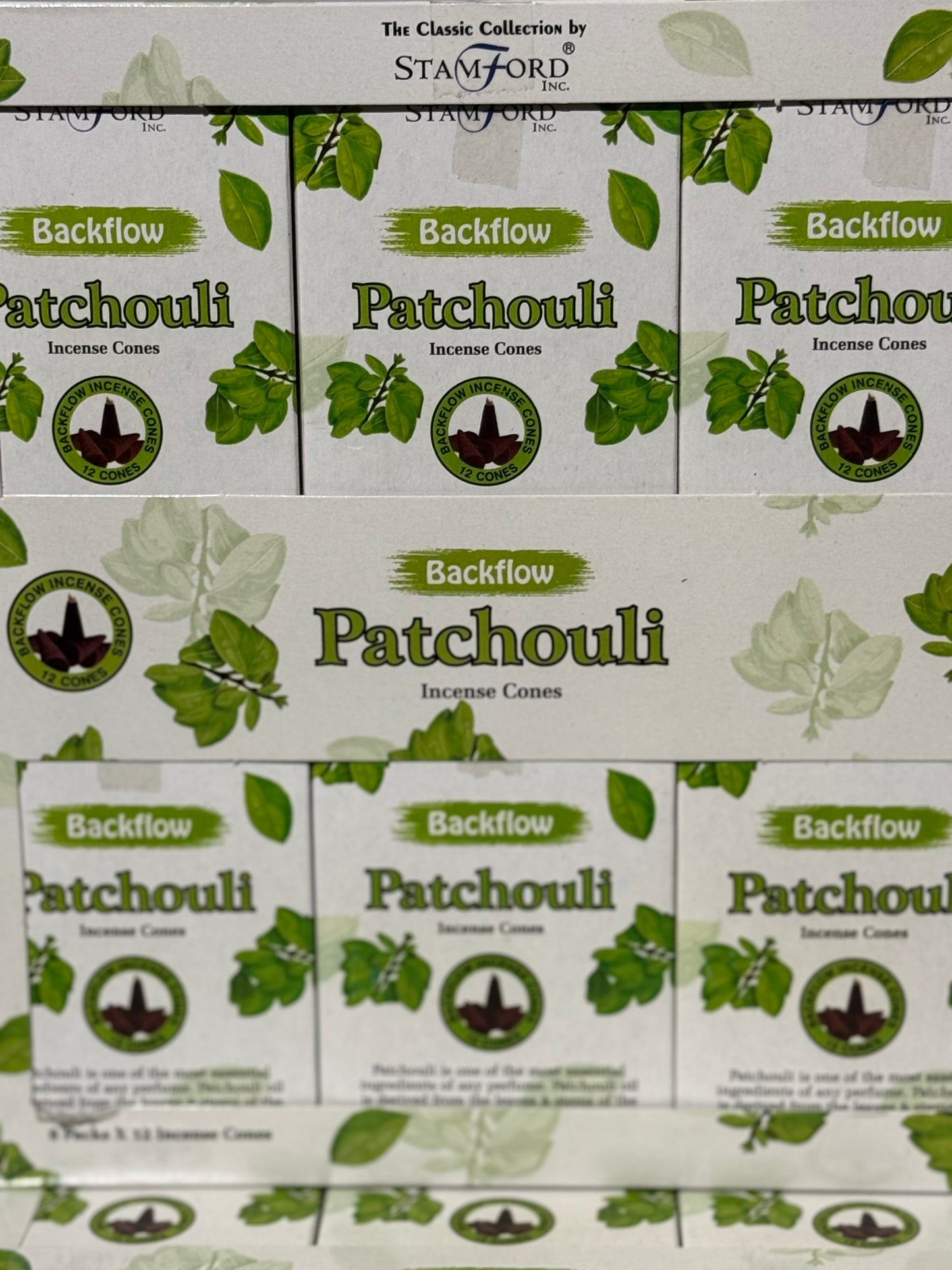 Patchouli Backflow Incense Cones 6 Packs x 12 Cones
