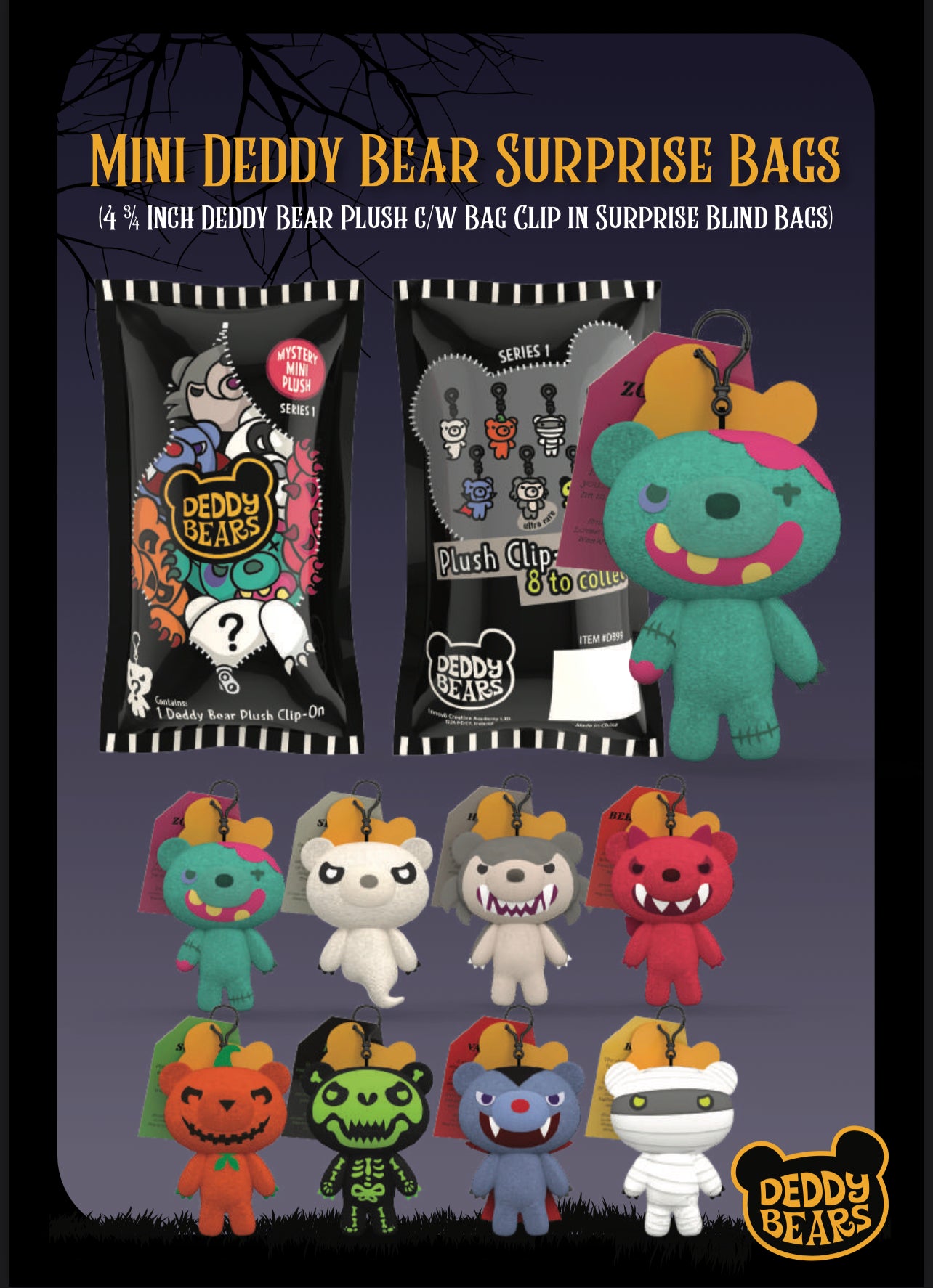 Deddy Bears Blind Bag Plush Bag Clip