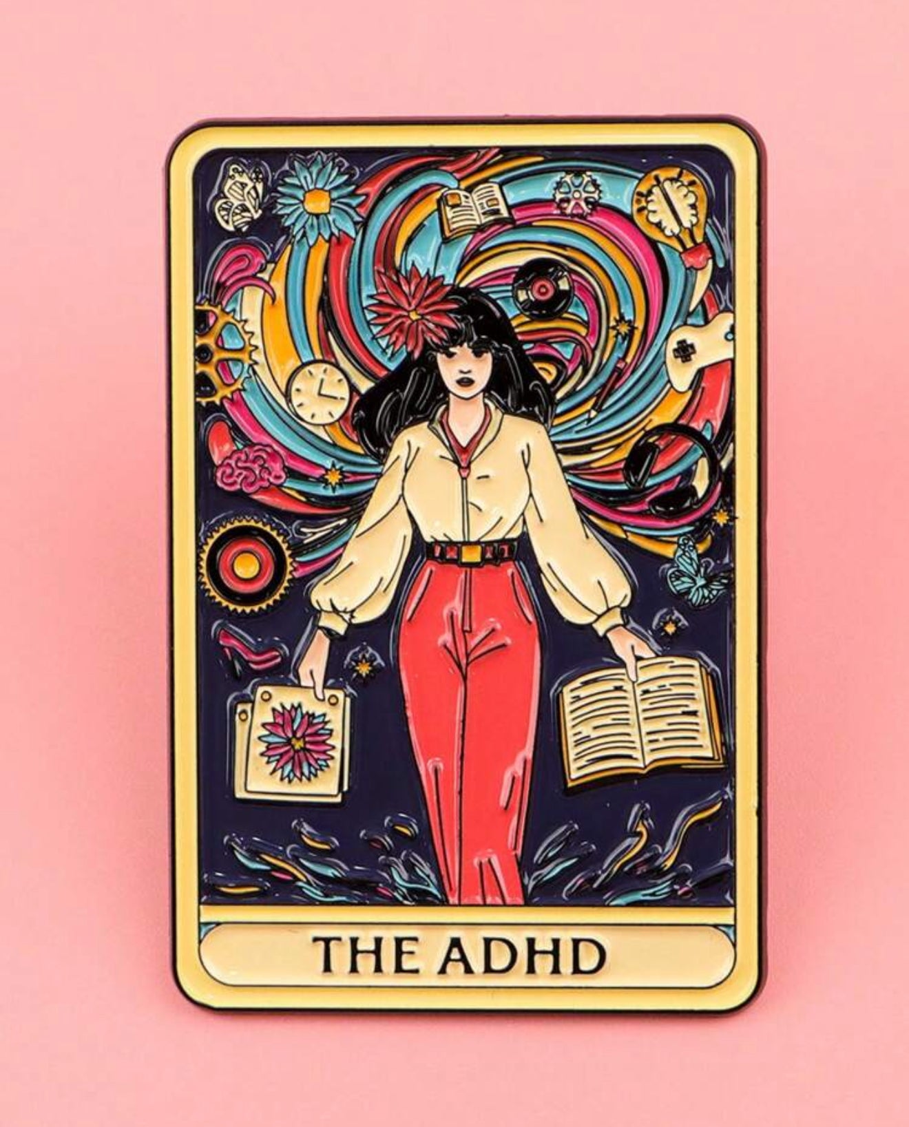 The ADHD Tarot Card Pin Badge