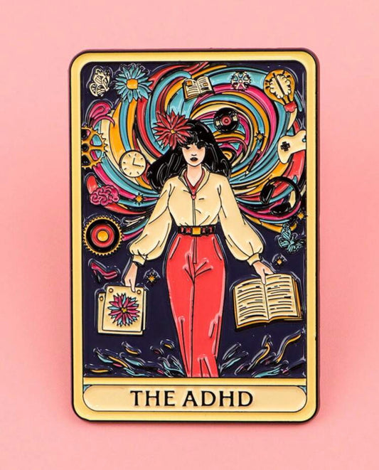 The ADHD Tarot Card Pin Badge