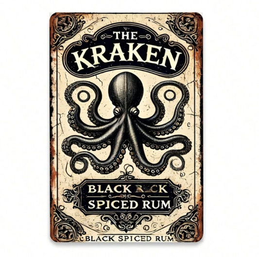 The Kraken Spiced Rum Metal Sign