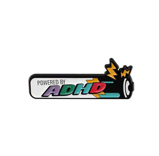 Powered by ADHD Pin Badge