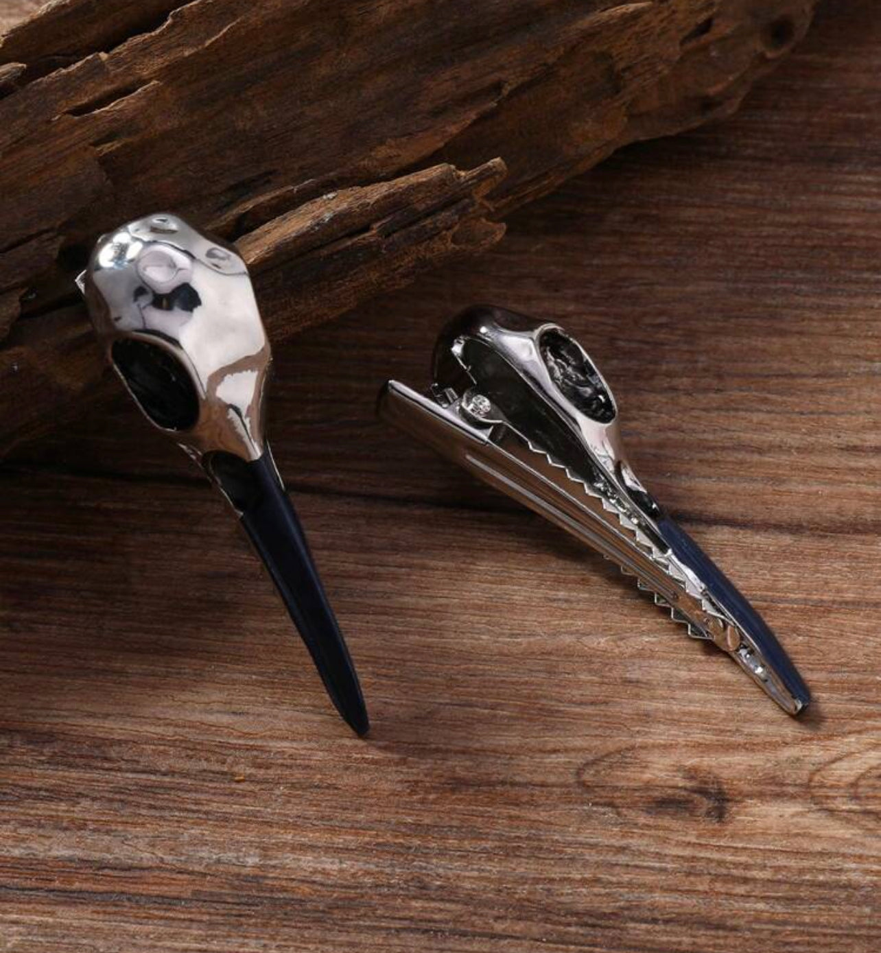 Corvid Skull Hair Clip