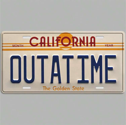 Back to the Future DeLorean OUTATIME Registration Plate Metal Sign