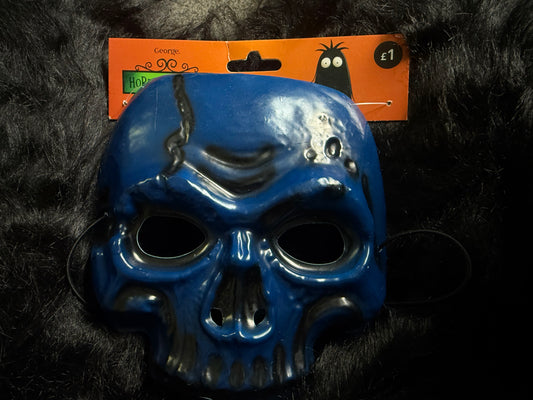 Halloween Kids Blue Half Skull Mask