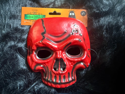 Halloween Kids Half Red Skull Mask
