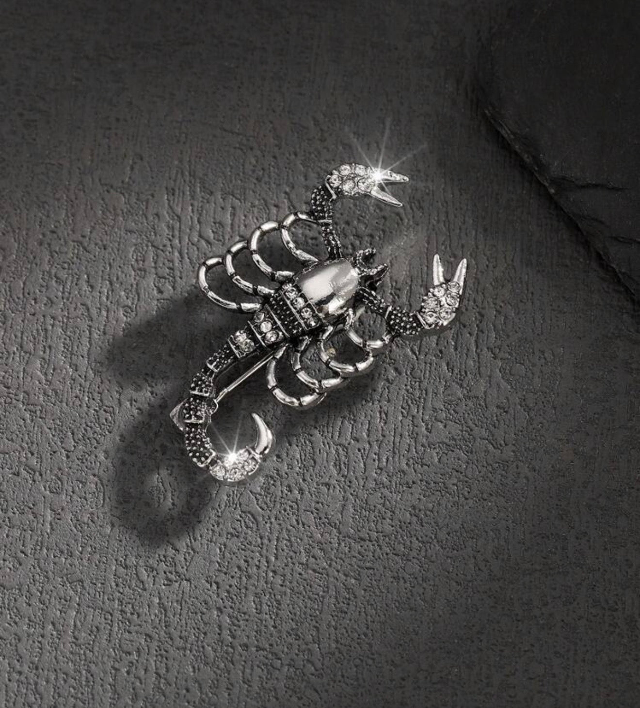 Scorpion Antique Silver Brooch