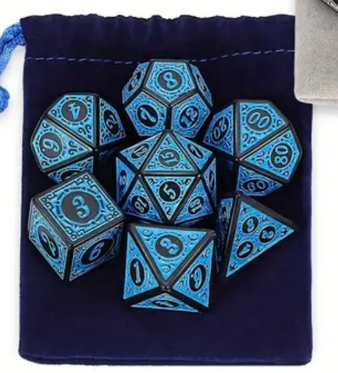 Gothica Blue 7pc Dice Set