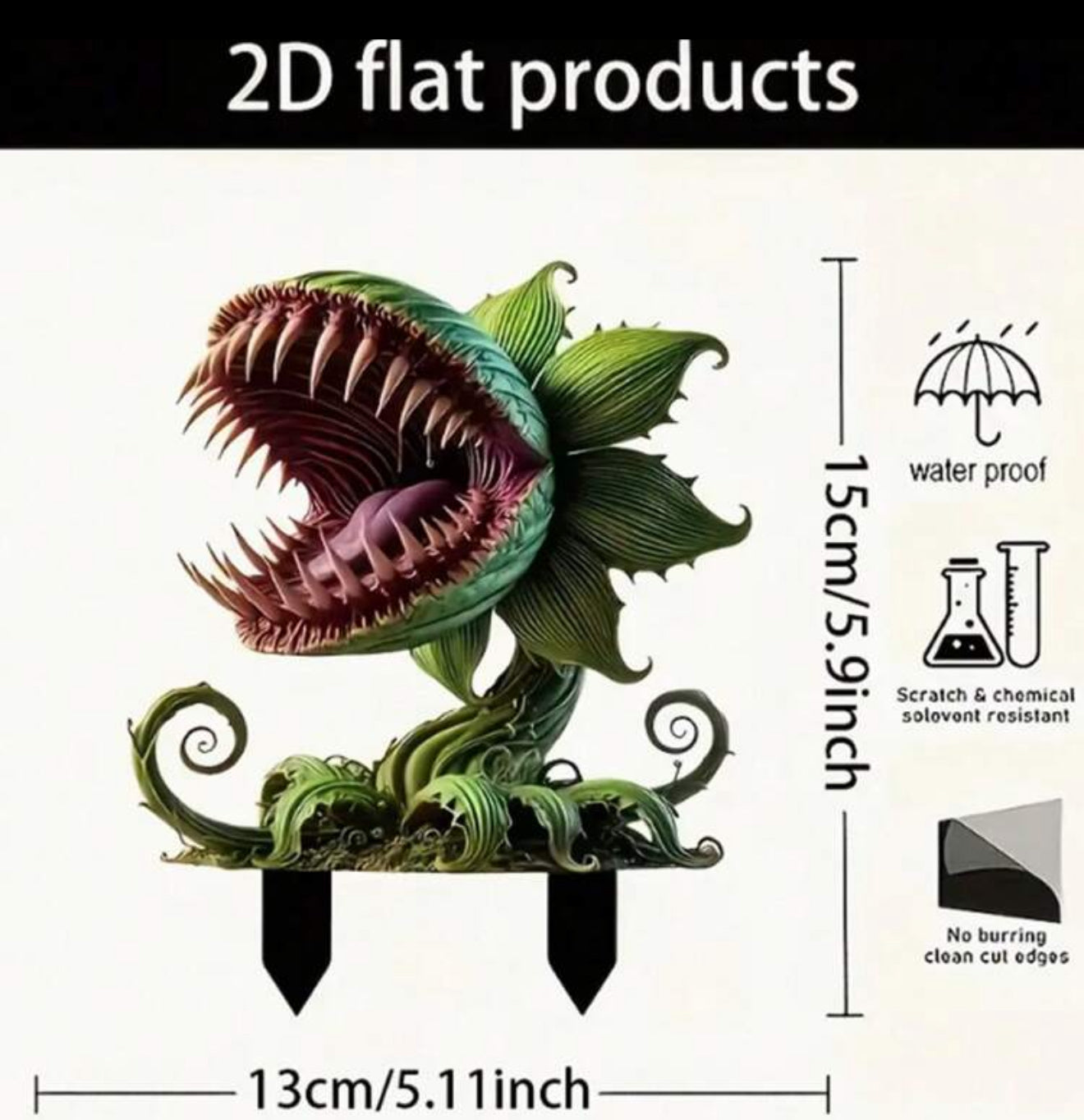 Little Shop of Horrors Audrey II Parody Acrylic Flat Plant Sign