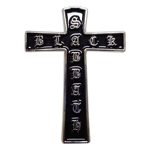Black Sabbath Cross Pin Badge