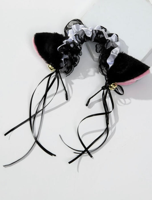 Black & Pink Lace Catgirl Ears
