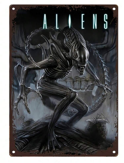 Aliens Metal Sign